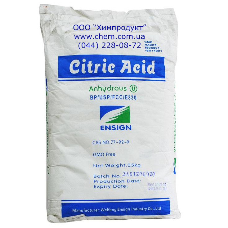 Citric acid monohydrate, BP E330